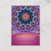 Carte De Visite Mandala pourpre de Lotus avec potelé rose (Devant)