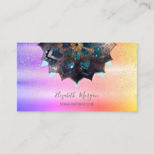 Carte De Visite Mandala professionnel élégant, Confetti Yoga Ombre