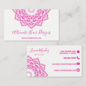 Carte De Visite Mandala rose (Devant / Derrière)