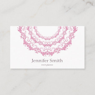 Carte De Visite Mandala rose floral. Nom