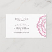 Carte De Visite Mandala rose floral. Nom (Dos)