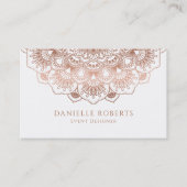 Carte De Visite Mandala rose-or tendance (Devant)
