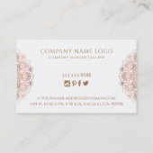 Carte De Visite Mandala rose-or tendance (Dos)