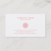 Carte De Visite Mandala rose sur blanc (Dos)