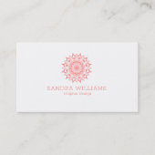 Carte De Visite Mandala rose sur blanc (Devant)