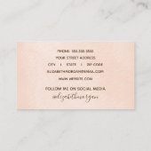 Carte De Visite Mandala Script Blush Rose Aquarelle moderne (Dos)
