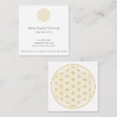 Carte de visite Mandala simple or et blanc (Devant / Derrière)