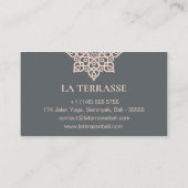 Carte De Visite Mandala spirituel minimal Boho rose Grey Yoga (Dos)