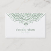 Carte De Visite Mandala tendance vert sauge (Devant)