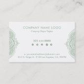 Carte De Visite Mandala tendance vert sauge (Dos)