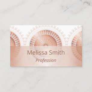 Carte De Visite Mandala triple d'or rose
