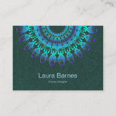 Carte De Visite mandala turquoise ethnique. Texte (Devant)