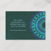 Carte De Visite mandala turquoise ethnique. Texte (Dos)