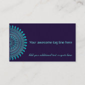 Carte De Visite Mandala turquoise souple (Dos)