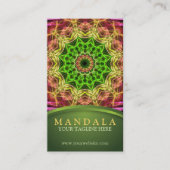 Carte De Visite Mandala vert de fleur (Devant)