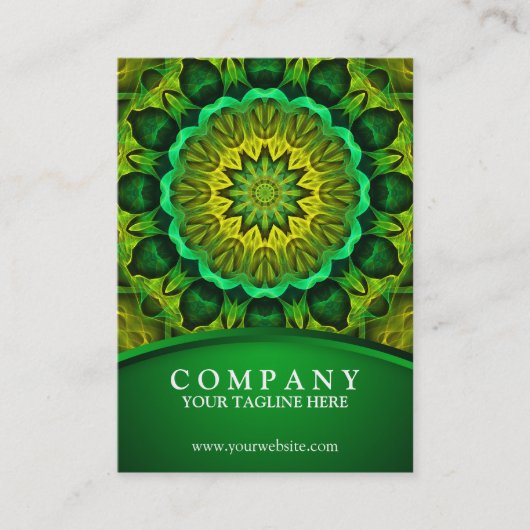 Carte De Visite Mandala vert holistique, Gardiens des forêts flori (Devant)