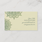 Carte De Visite Mandala vert symétrie feutrée (Dos)