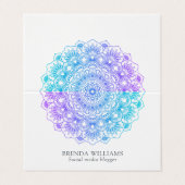 Carte De Visite Mandala violet et bleu (Extérieur déplié)