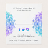 Carte De Visite Mandala violet et bleu (Intérieur déplié)