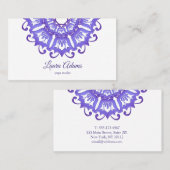 Carte De Visite Mandala violet floral. Texte (Devant / Derrière)