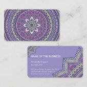 Carte De Visite Mandala violette assez unique (Devant / Derrière)