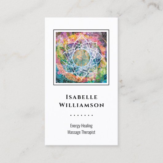 Carte De Visite Mandala Zen Reiki Yoga Massage spirituel sacré (Devant)