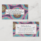 Carte De Visite Mandalas de dentelle jaune violet de Bohème (Devant / Derrière)