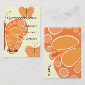 Carte De Visite Mandarin Orange 60s Papillon (Devant / Derrière)