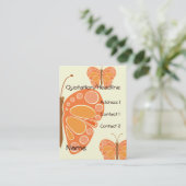 Carte De Visite Mandarin Orange 60s Papillon (Debout devant)