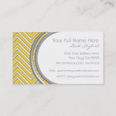 Carte De Visite Mandarine - zigzag moderne de rayure de motif de (Dos)