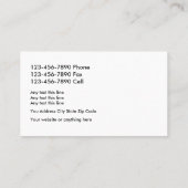 Carte De Visite Mandataire chique moderne (Dos)