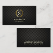 Carte De Visite Mandataire de guirlande d'or de monogramme (Devant / Derrière)