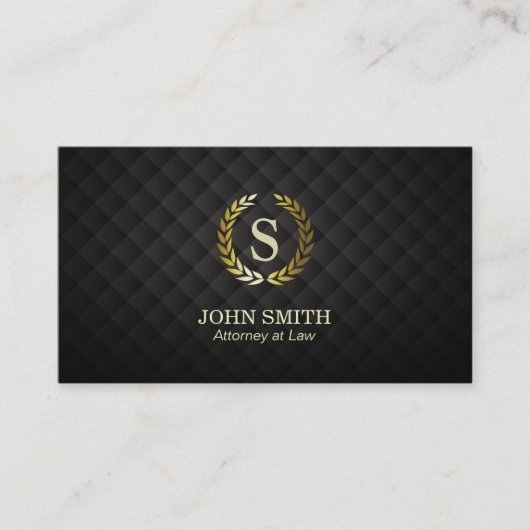 Carte De Visite Mandataire de guirlande d'or de monogramme (Devant)