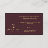 Carte De Visite Mandataire en cuir élégante et moderne de (Dos)