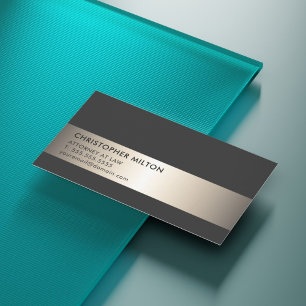 Carte De Visite Mandataire noire élégante simple de rayure en