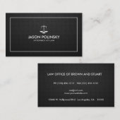 Carte De Visite Mandataire professionnelle et moderne de noir et (Devant / Derrière)