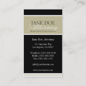 Carte De Visite Mandataire Tan/manuscrit blanc/frontières noires (Dos)