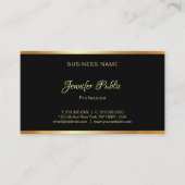 Carte De Visite Manette de script Creative Black Gold Professional (Devant)