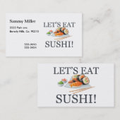 Carte De Visite Mangeons les sushi (Devant / Derrière)