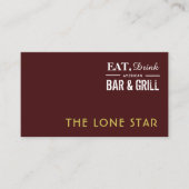 Carte De Visite Manger, Boire Bar & Grill, Pub / Brasserie (Devant)