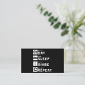 Carte De Visite Manger Sleep Anime Répéter Japonais Manga Lover (Debout devant)