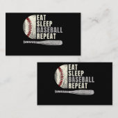 Carte De Visite Mangez Sleep Baseball Répéter Funny Baseball Playe (Devant / Derrière)