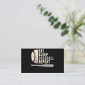 Carte De Visite Mangez Sleep Baseball Répéter Funny Baseball Playe (Debout devant)