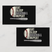 Carte De Visite Mangez Sleep Baseball Répéter Funny Baseball Playe (Devant / Derrière)