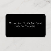 Carte de visite maniaque noir et gris classique (Dos)