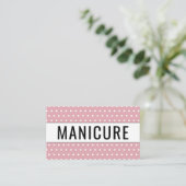 Carte De Visite Manicure - Polka Dots Pink (Debout devant)