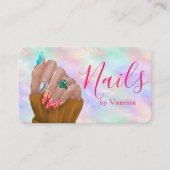 Carte De Visite Manicurist Nail Artist Studio Chic Iridescent Opal (Devant)