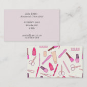 Carte De Visite Manicuriste, Artiste des ongles, Technicien des on (Devant / Derrière)