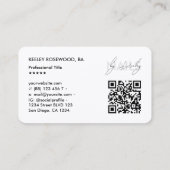 Carte De Visite Manicuriste Clou Rose Blanc Monogramme Moderne (Dos)