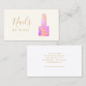 Carte De Visite Manicuriste de la Parties scintillant rose du Salo (Devant / Derrière)